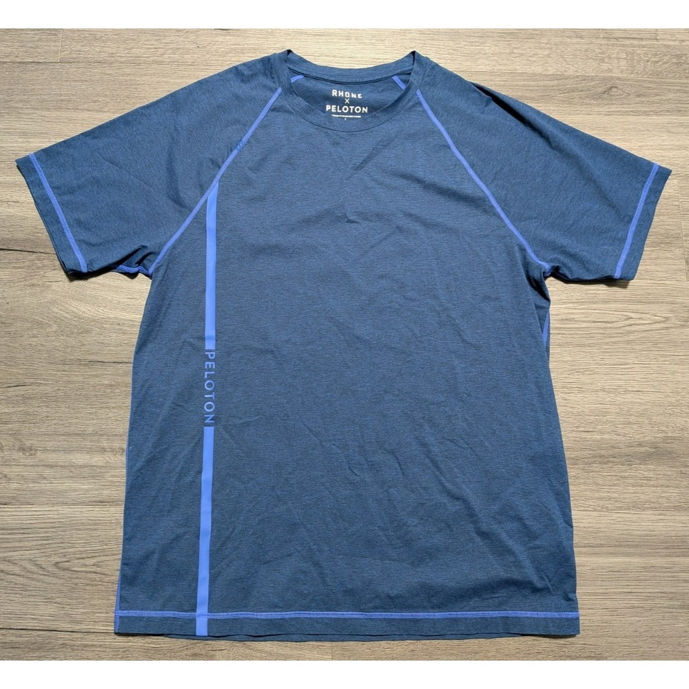 Rhone X Pelaton Men's Blue Athleisure Performance Reign Shirt Size‎ Large